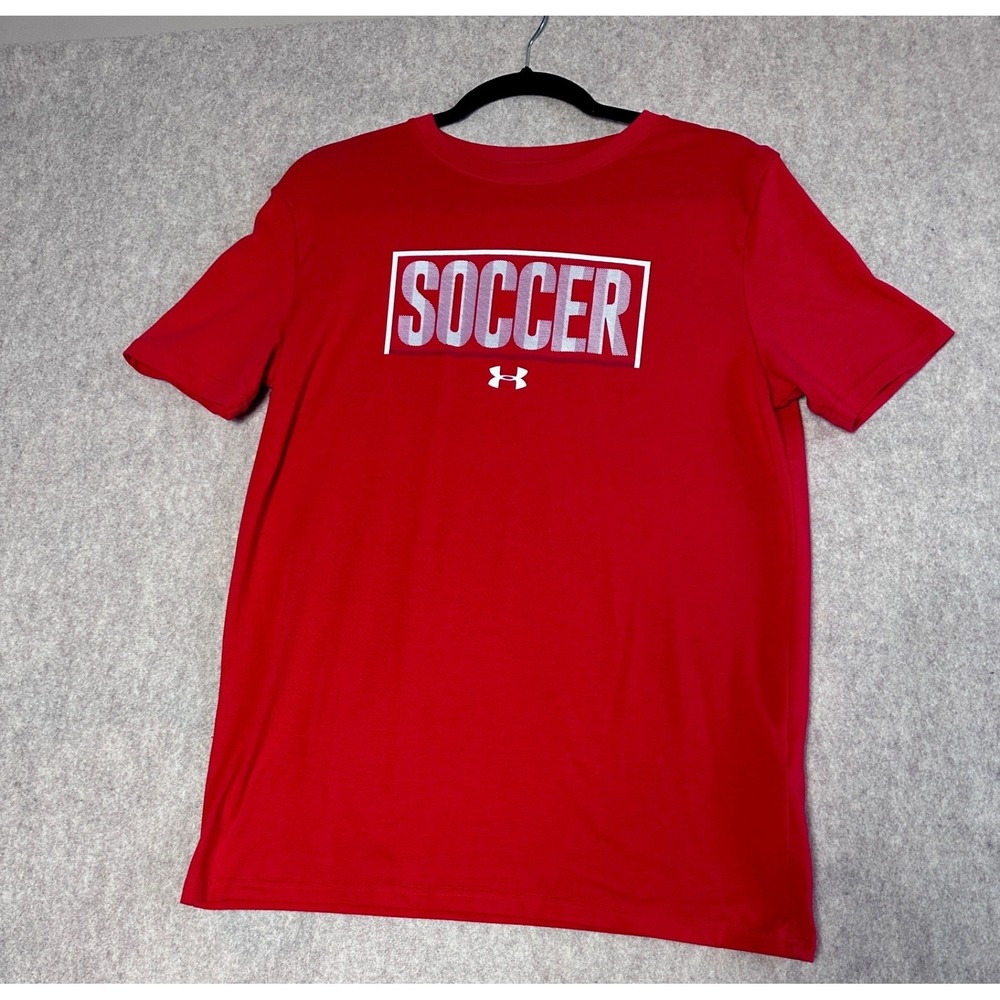 Under Armour Youth XL Soccer Shirt Red Heat Gear